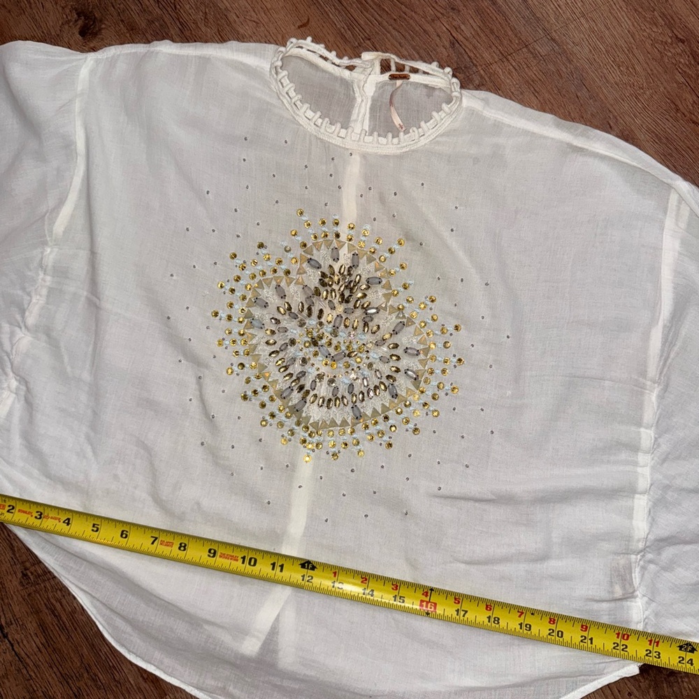 Free People • Heart of Gold Button Back Cotton Blouse - Picture 15 of 16